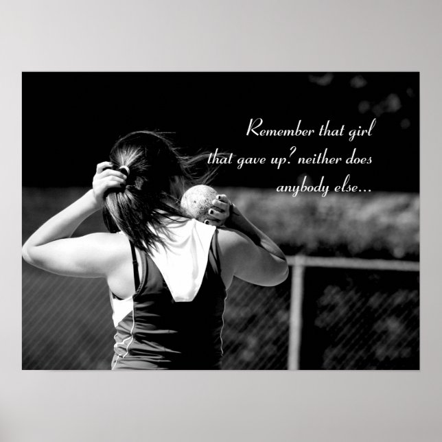 Girl Shotput thrower motivational poster (Front)