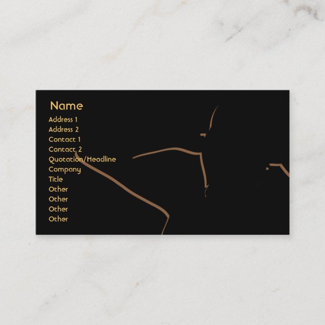 Girl silhouette in brown - Business Business Card (Front)