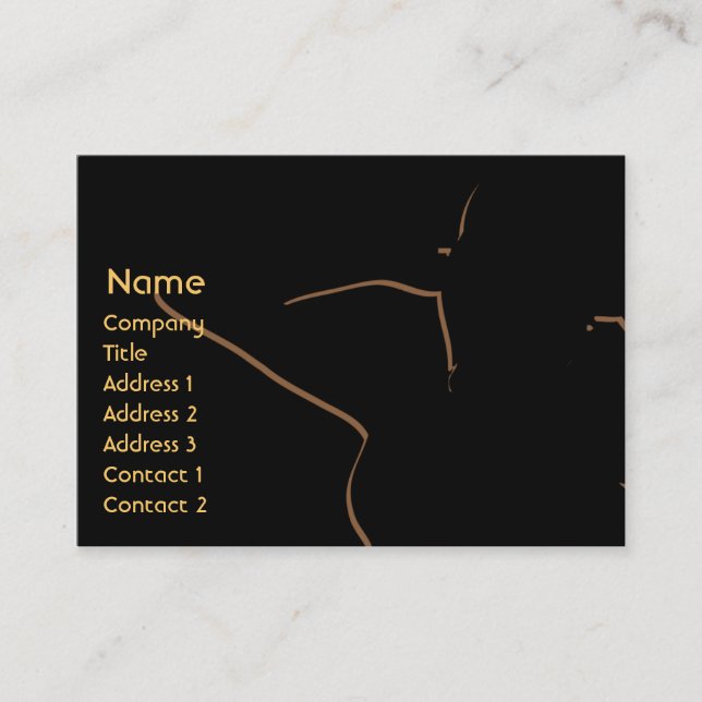 Girl silhouette in brown - Chubby Business Card (Front)