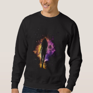 Girl Silhouette Space Universe Nebula Stars Planet Sweatshirt