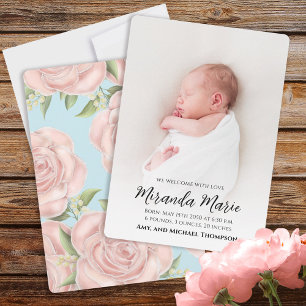 Girl Simple Overlay Text Newborn Photo Floral