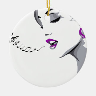 Girl Singing Ceramic Ornament