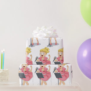 Girl Singing Wrapping Paper