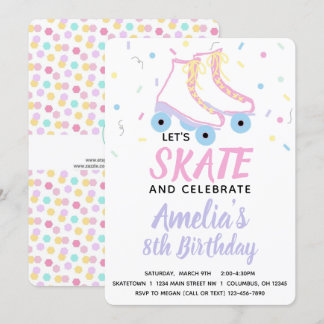 Girl Skate Birthday Party  Invitation