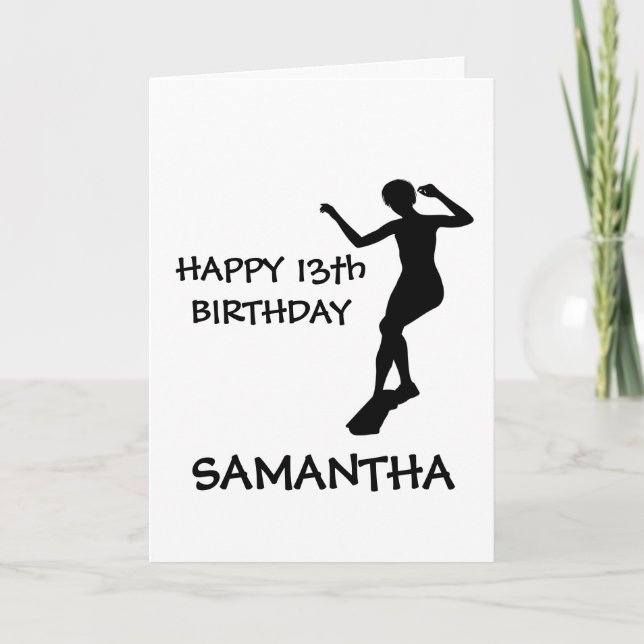 GIRL SKATEBOARD HAPPY BIRTHDAY CARD (Front)