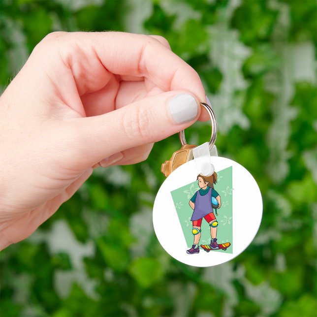 Girl Skateboarder Keychain (Creator Uploaded)