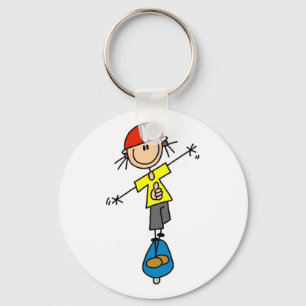 Girl Skateboarder Tshirts and Gifts Keychain