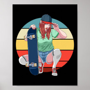 Girl Skater Skateboarder Girls Skateboarding Women Poster
