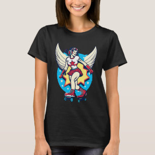 Girl Skating Wings Roller Derby T-Shirt