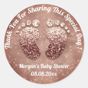Girl Skinny Feet Baby Shower Favour Thank You Classic Round Sticker