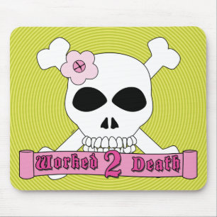 Girl Skull and Crossbones Mousepad