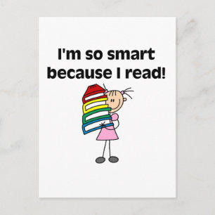 Girl Smart Because I Read Tshirts and Gifts Postcard