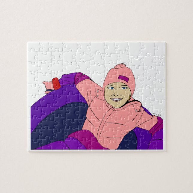 Girl Snow Tubing Jigsaw Puzzle (Horizontal)