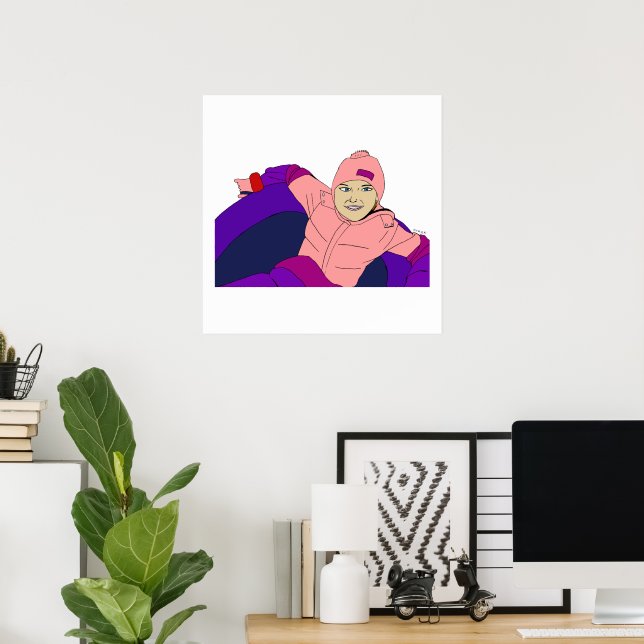 Girl Snow Tubing Poster (Home Office)