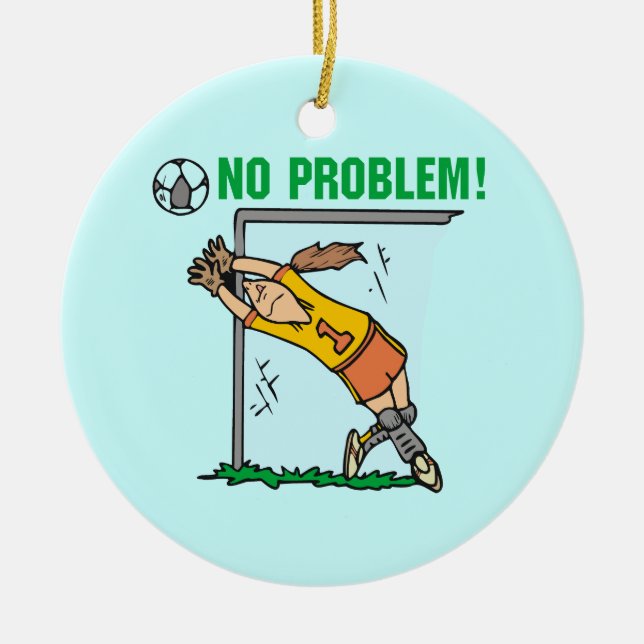 Girl Soccer Goalie T-shirts and Gifts Ceramic Ornament (Front)