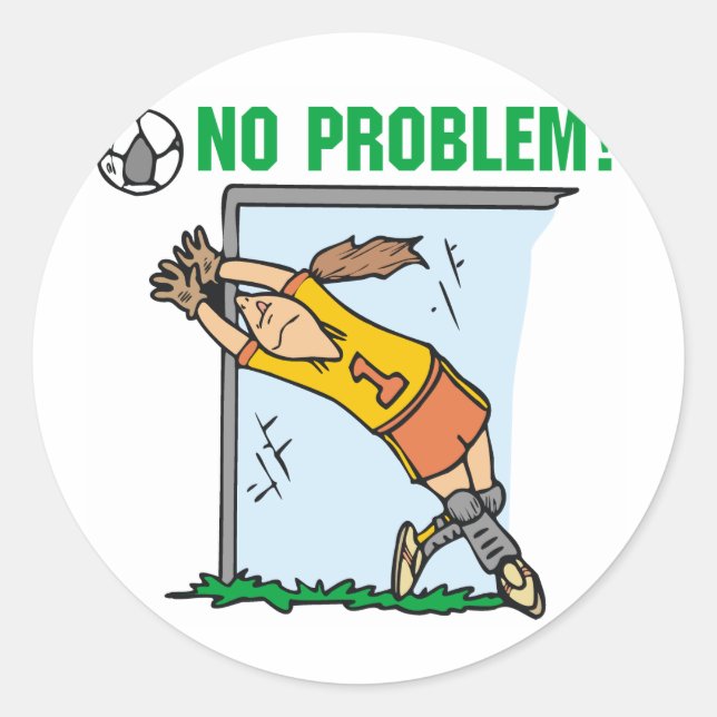 Girl Soccer Goalie Tshirts and Gifts Classic Round Sticker (Front)