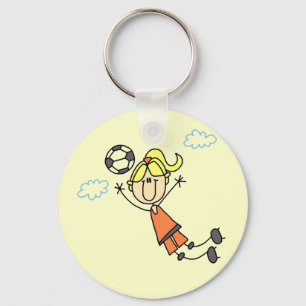 Girl Soccer Jump Tshirts and Gifts Keychain