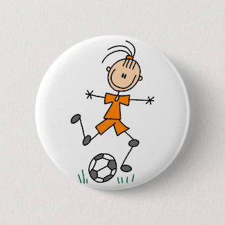 Girl Soccer Player Button
