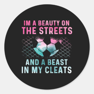 Girl Soccer Player Gifts Team Cleats Mom Goalie Ca Classic Round Sticker
