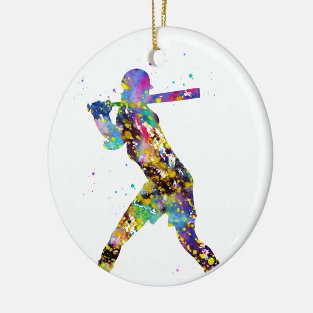 Girl Softball Player Ceramic Ornament (Left)