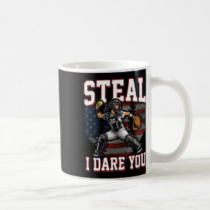 Girl Softll Catcher Steal I Dare You With American Coffee Mug