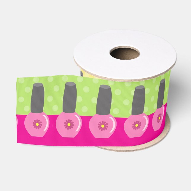 Girl Spa Birthday Party Grosgrain Ribbon (Spool)