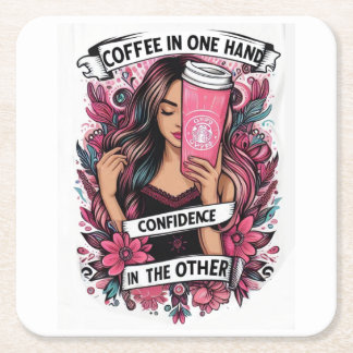 Girl Square Paper Coaster