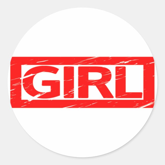 Girl Stamp Classic Round Sticker (Front)