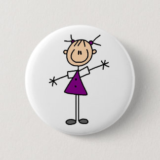 Girl Stick Figure Button