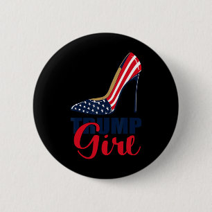 Girl Stilettos High Heel American Flag Trump 2024  2 Inch Round Button