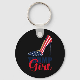 Girl Stilettos High Heel American Flag Trump 2024  Keychain