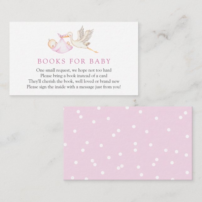 Girl Stork Books for Baby insert card (Front/Back)