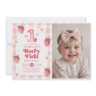 Girl Strawberry Berry First 1st Birthday Photo