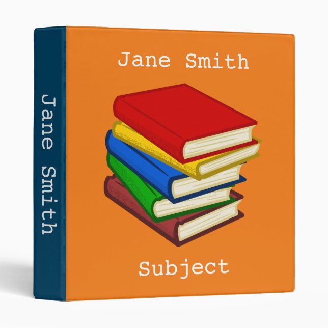 Girl student folder with books theme binder (Front/Spine)