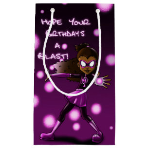 Girl Super Hero Birthday Gift Bag - Small, Glossy