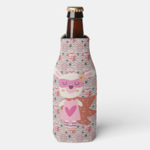 Girl Superhero Bunny Bottle Cooler