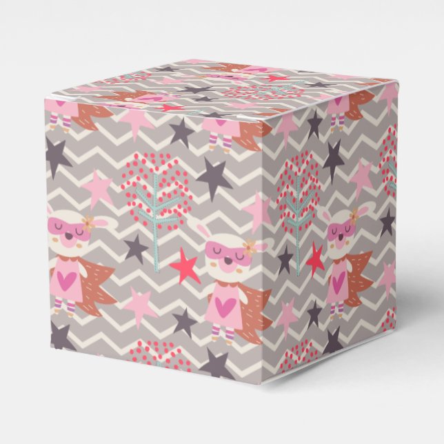 Girl Superhero Bunny Favor Box (Front Side)