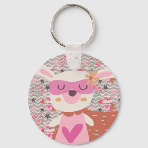 Girl Superhero Bunny Keychain