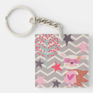 Girl Superhero Bunny Keychain