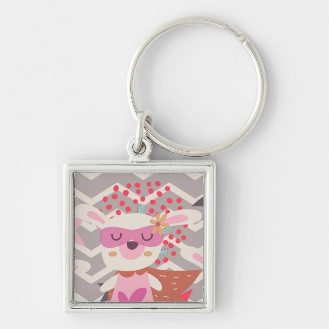 Girl Superhero Bunny Keychain (Front)