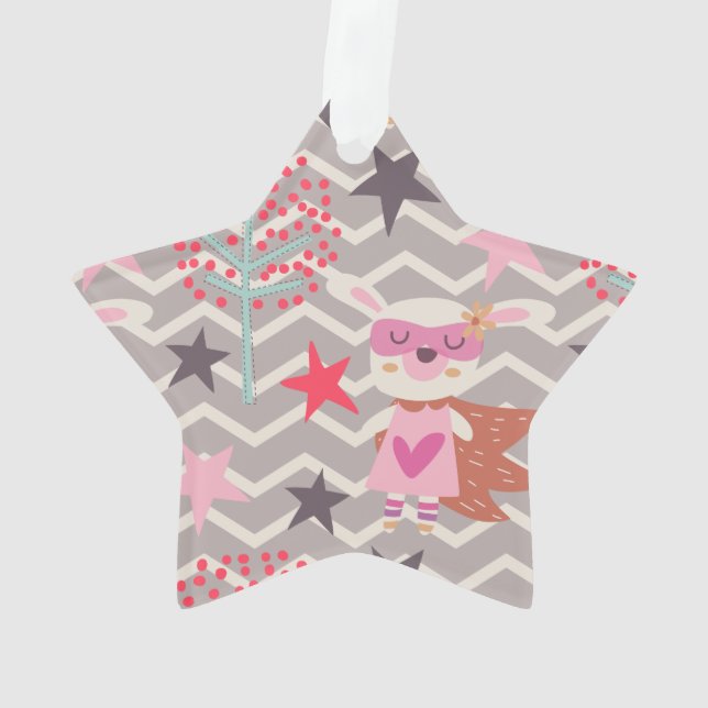Girl Superhero Bunny Ornament (Back)