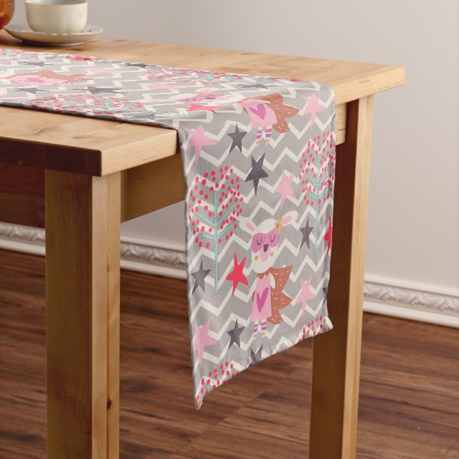 Girl Superhero Bunny Short Table Runner (In Situ)