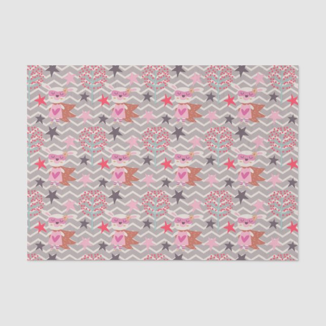 Girl Superhero Bunny Tissue Paper (Front)