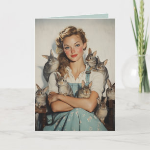 Girl Surrounded by Bunnies Invitation