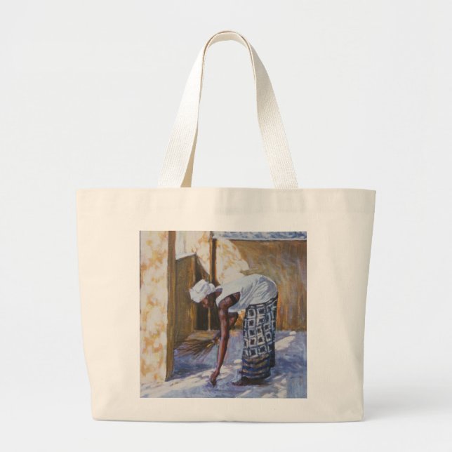 Girl Sweeping II 2002 Large Tote Bag (Front)