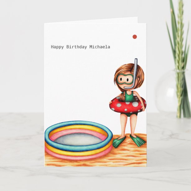 Swimmer Birthday Cards Zazzle CA