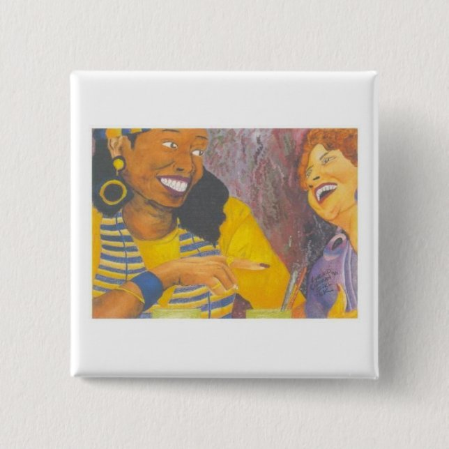 Girl Talk 2 Inch Square Button (Front)