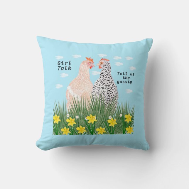 Girl talk throw pillow (Front)