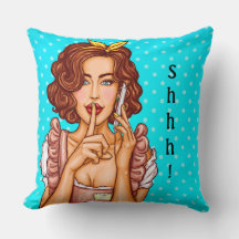 Girl Talking On A Cellphone Throw Pillow