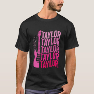 Girl Taylor First Name Groovy Pink Kids Women Men  T-Shirt